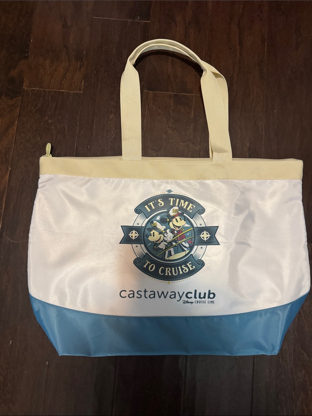 Disney Castaway Club Cruise Tote Bag in White, Blue and Cream